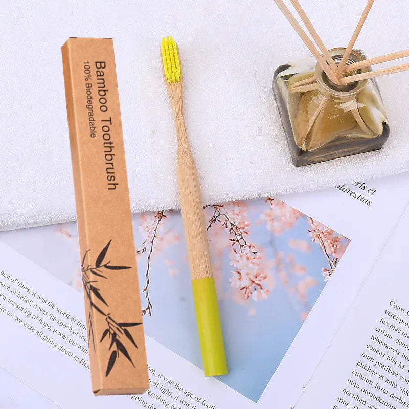 Bamboo Toothbrush with Custom Logo and Kraft Paper Box