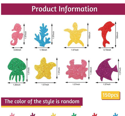 DIY Ocean Animal Glitter Foam Stickers for Kids