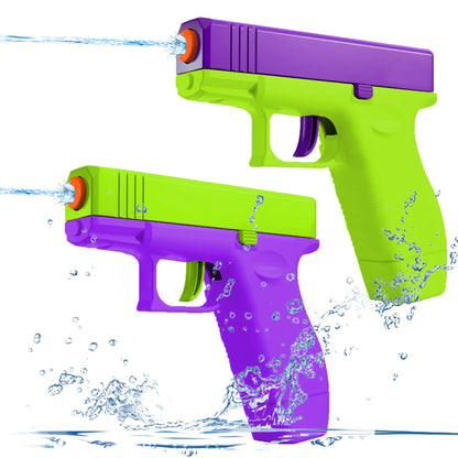 2 Pack Water Gun for Kids - Squirt Guns Water Blaster Soaker 100CC Capacity Water Pistol Toys for Boys Girls Toddlers Ideal Summer Gifts for Swimming Pool Beach Outdoor Water Toys (Purple Green1)
