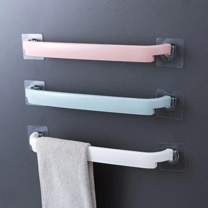 No-Drill Bathroom Towel Rack - Strong Plastic Storage