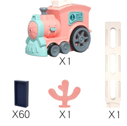 Electric Domino Train Toy with Automatic Block Dispenser (One Set)