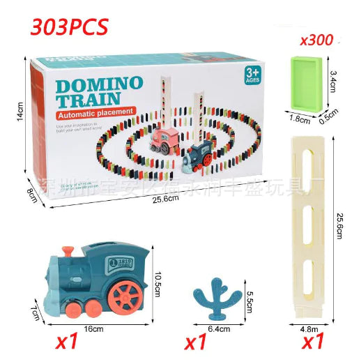 Electric Domino Train Toy with Automatic Block Dispenser (One Set)