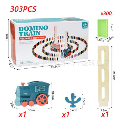 Electric Domino Train Toy with Automatic Block Dispenser (One Set)