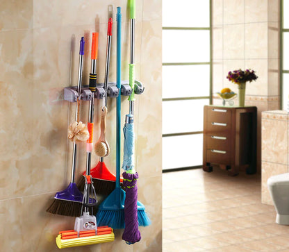 Multifunctional Mop Hook and Holder for Bathroom Door