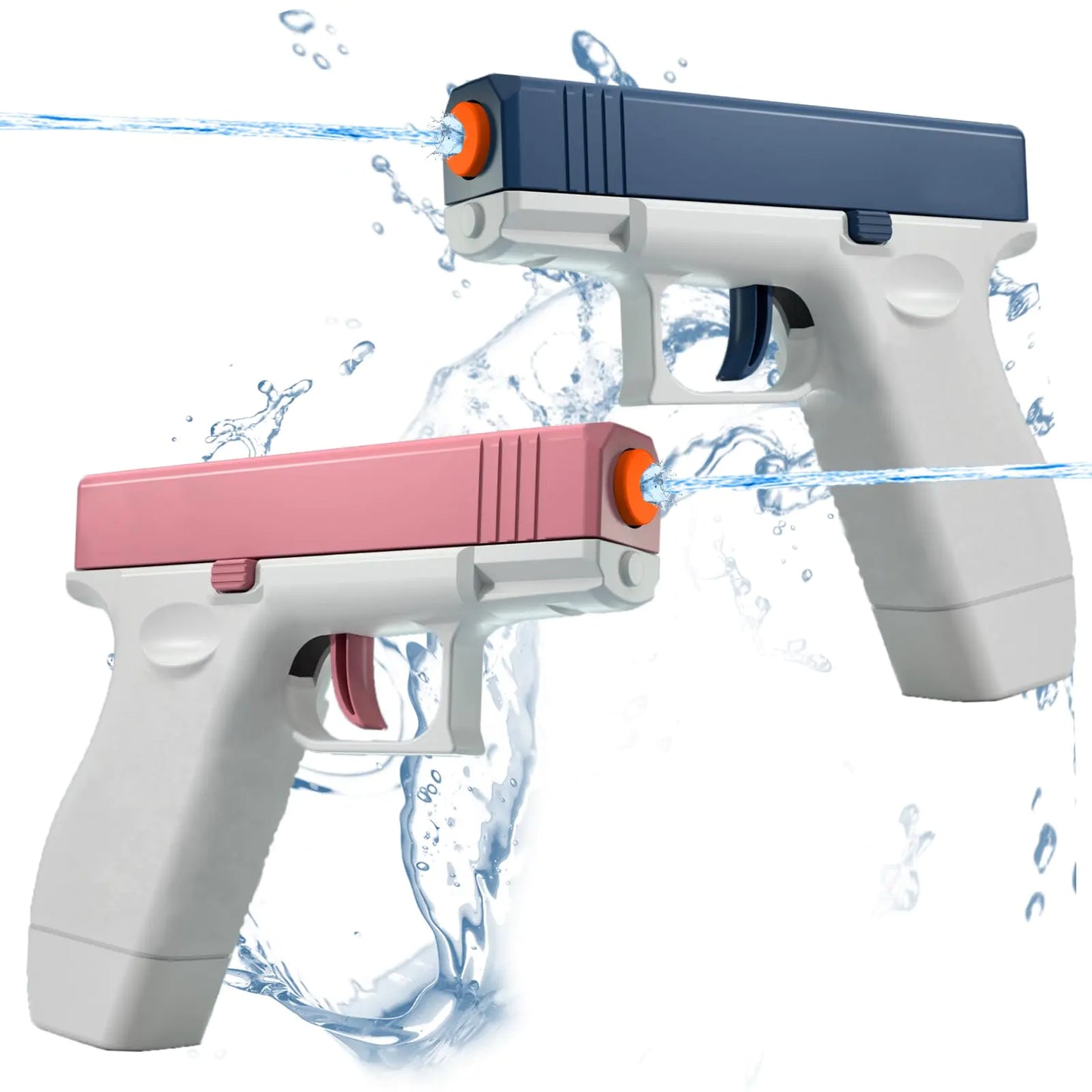 2 Pack Water Gun Squirt Guns for Kids - Mini Water Blaster Soaker 100cc Capacity Water Pistol Toys Ideal Summer Gifts for Swimming Pool Beach Outdoor Water Toys for Boys Girls (Blue Pink)