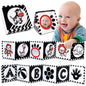 High Contrast Baby Toys For Newborn： Black And White Baby Toys Book 0-3 Months - Tummy Time Mirror For Infant 6 7 8 9 10 11 12 Months Developmental Toys Montessori Sensory Toys Baby Girls Boys Gift