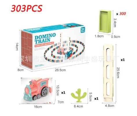 Electric Domino Train Toy with Automatic Block Dispenser (One Set)