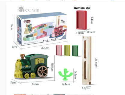 Electric Domino Train Toy with Automatic Block Dispenser (One Set)