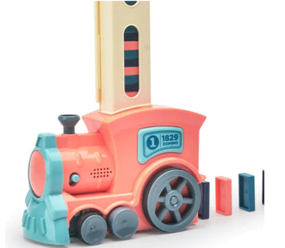 Electric Domino Train Toy with Automatic Block Dispenser (One Set)