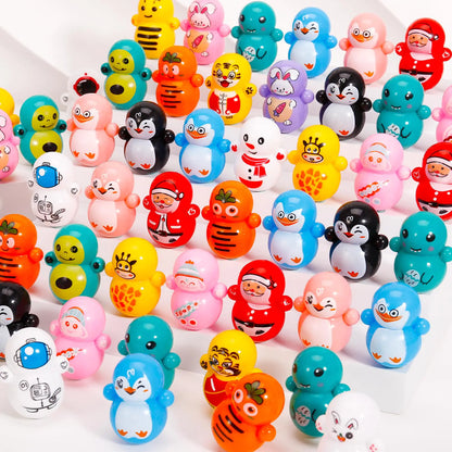 Fuyamp Mini Tumbler Toys 80 PCS Mini Animal Toy Party Favors Toy for Kids Birthday Party Toys Self-righting Doll Bulk Toys for Boys and Girls