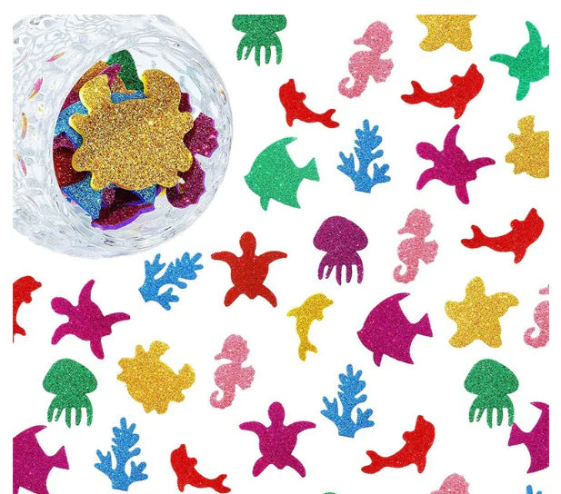 DIY Ocean Animal Glitter Foam Stickers for Kids