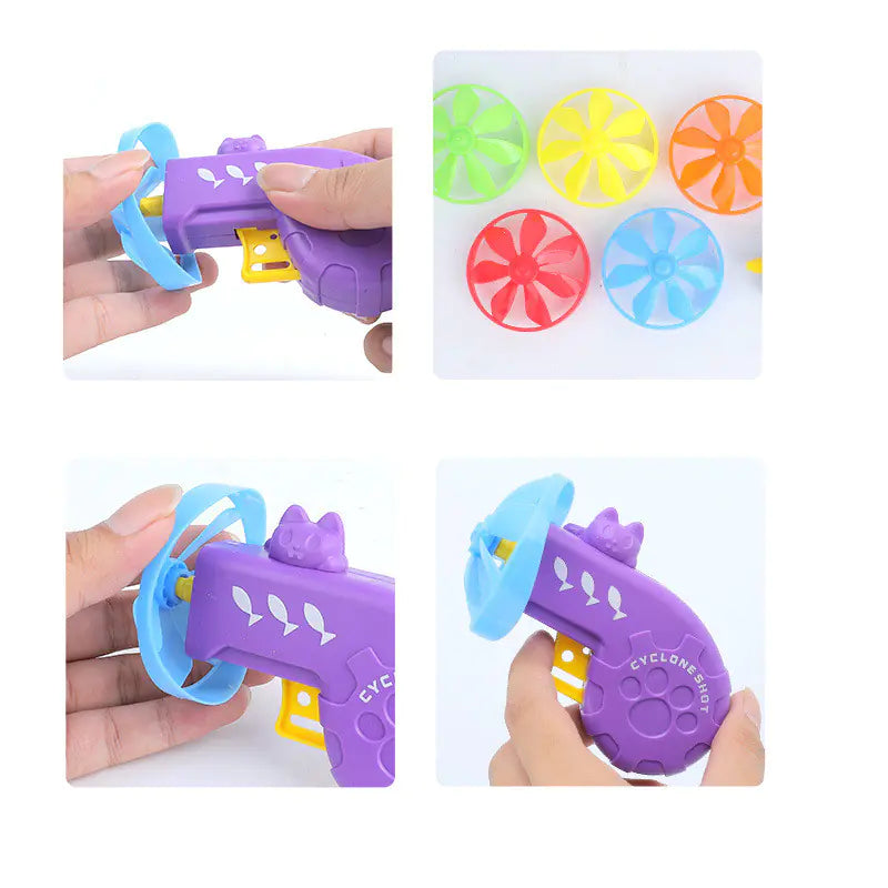 Colorful Flying Saucer Toy Gun for Boys (Educational)