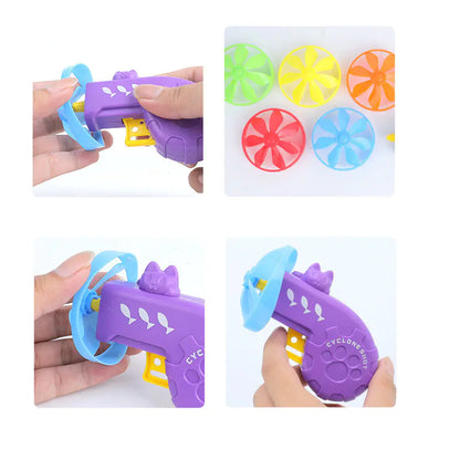 Colorful Flying Saucer Toy Gun for Boys (Educational)