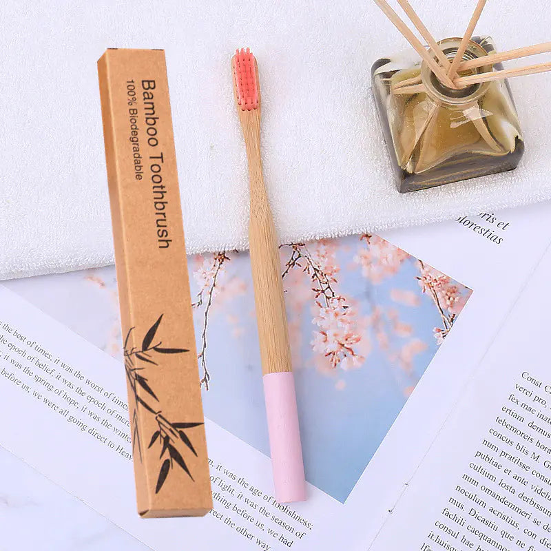 Bamboo Toothbrush with Custom Logo and Kraft Paper Box