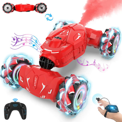 Nitigo Gesture RC Car Hand Controlled RC Car Toys Gifts for Boys Kids 6-12 2.4GHz 360° Rotation 4WD Gesture Sensing RC Stunt Car with Light & Music Birthday for Boys