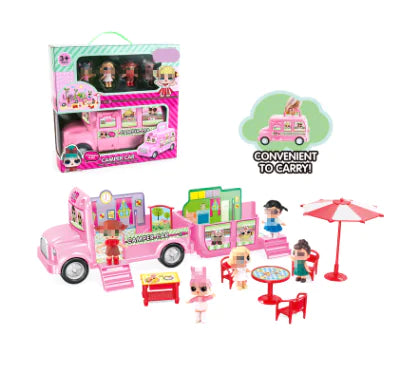 Surprise Dress-Up Doll Playground Toy with Food Truck