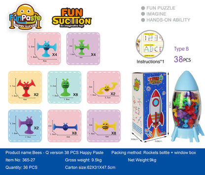 Bees Suction Cups Versatile Building Soft Blocks Toy