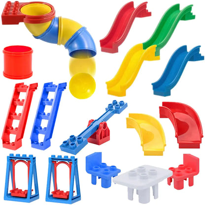 Liberty Imports 24 PCS Big Building Blocks Playground Accessories Set Early STEM Learning Creative Building Toy Bricks for Toddlers Kids - Compatible with Duplo
