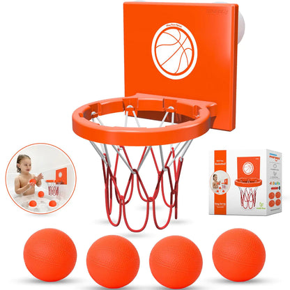 MARPPY Bath Toys for Toddlers & Kids – Bathtub Basketball Hoop with 4 Mold-Free Balls Strong Suction Cup – Fun Bathtub and Shower Toys for Boys & Girls.