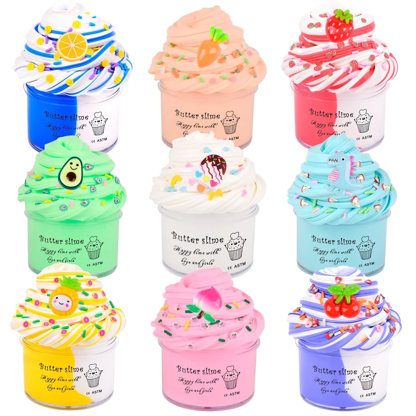 Generic 9 Pack Butter Slime KitBirthday Gifts & Party Favor for KidsSoft and Non-Sticky Scented DIY SlimeSlime Toys for Girls and Boys