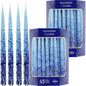 Dripless Hanukkah Candles Multi Blue Hued Frosted Deluxe Tapered Chanukah Candles (2-Pack)