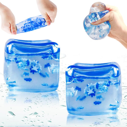 rytopt 2 Pcs Stress Balls for Kids and Adults Stress Cube Fidget Toys Sensory Toys Enhanced Grip Strength Squeeze Toys Square Shape Stress Cube Stress Relief Toys for Kids