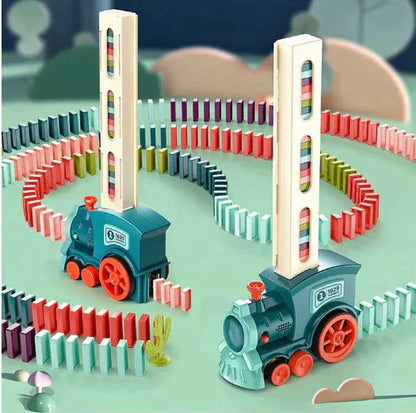 Electric Domino Train Toy with Automatic Block Dispenser (One Set)