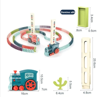 Electric Domino Train Toy with Automatic Block Dispenser (One Set)