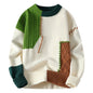 Ins Colorblock Pullover Sweater Winter Fashion Long Sleeve Knitted Top Men's Clothing