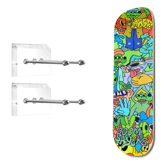 Aolabela Acrylic Skateboard Wall MountSkateboard Wall RackSkateboard HangerDisplay Your Skis Snowboards Scooters Longboards (2Pcs)
