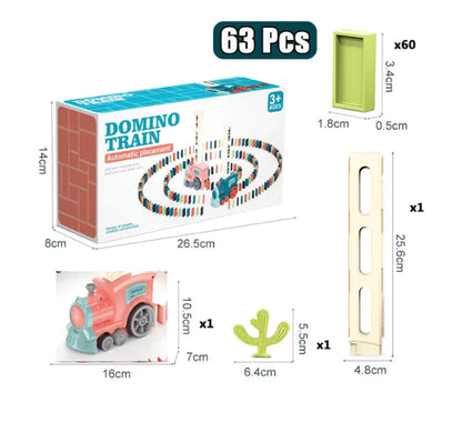 Electric Domino Train Toy with Automatic Block Dispenser (One Set)