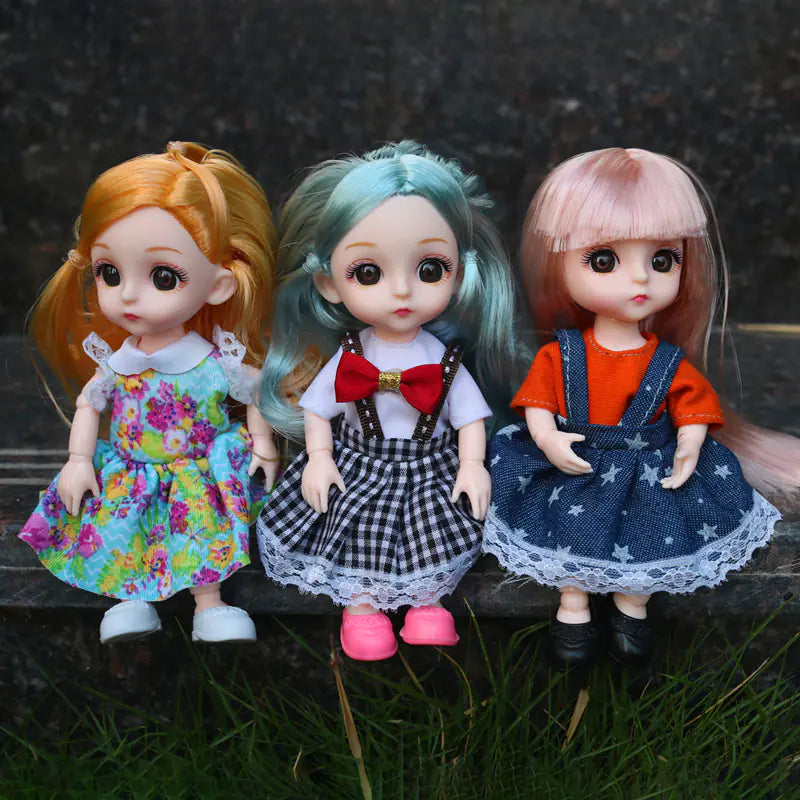 16-17cm Casual Dress Set for 6-inch Doll with Joints