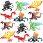 EOIVSH Mini Dragon Toys Figures - 12pcs Ancient Flying Dragon Figurines for Boys Girls Mythical Action Figure Kid Toys Cupcake/Cake Topper & Party Favors