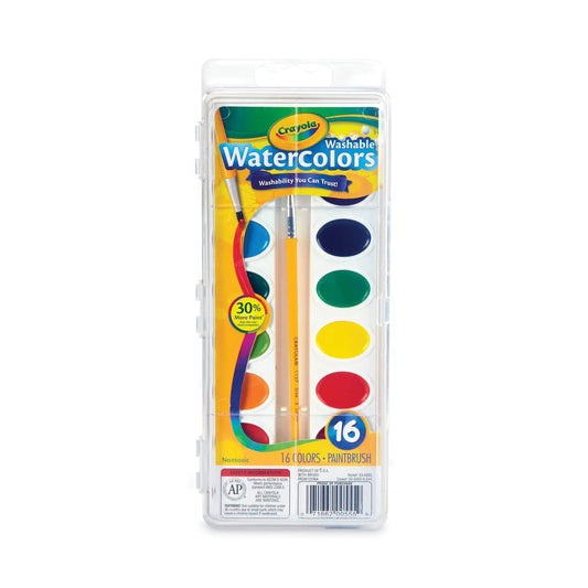 Crayola Washable Watercolor Paint 16 Assorted Colors (CYO530555)