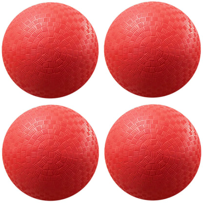AppleRound 8.5-inch Dodgeball Playground Balls Pack of 4 Balls with 1 Pump Official Size for Dodge Ball Handball Camps and Schools (Red)