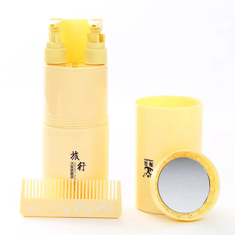 Travel Toiletry Cup Set with Portable Toothbrush Case