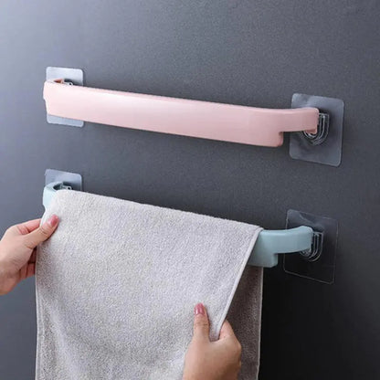 No-Drill Bathroom Towel Rack - Strong Plastic Storage