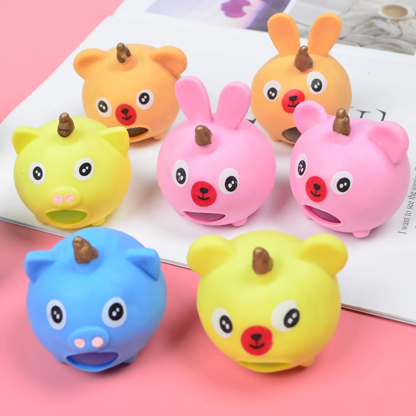 Cute Unicorn Squeeze Toy with Music and Bubble Effects