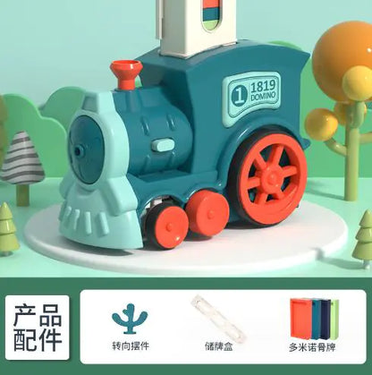 Electric Domino Train Toy with Automatic Block Dispenser (One Set)