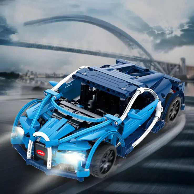 Blue Phantom Puzzle Building Block RC Toy Car Model