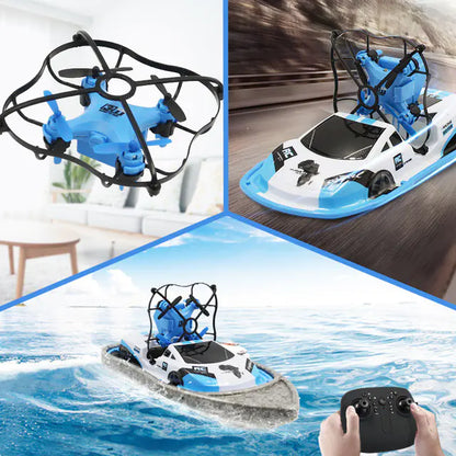 3-in-1 RC Drone, Boat, and Car - Mini Flying Toy