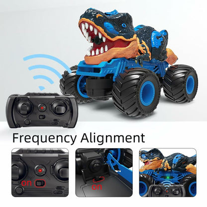 MAGICDINOSAUR Remote Control Dinosaur Truck Toy with Light Sound Spray