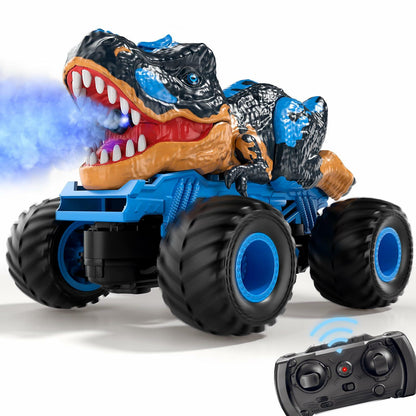 MAGICDINOSAUR Remote Control Dinosaur Truck Toy with Light Sound Spray