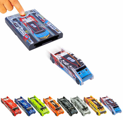 FLAT 2 FAST Stunt Card Racer Pocket Launcher Compact Sky Blue
