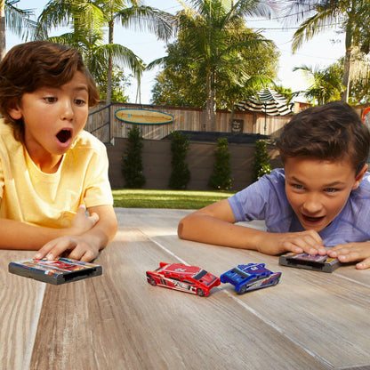 FLAT 2 FAST Stunt Card Racer Pocket Launcher Compact Sky Blue