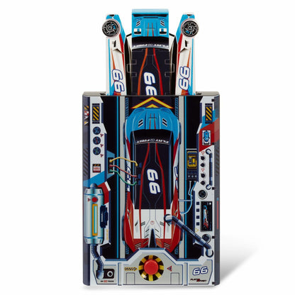 FLAT 2 FAST Stunt Card Racer Pocket Launcher Compact Sky Blue