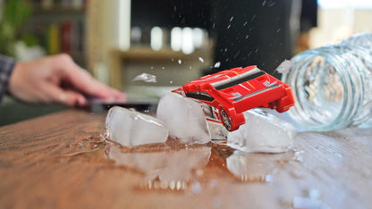 FLAT 2 FAST Stunt Card Racer Pocket Launcher Compact Sky Blue