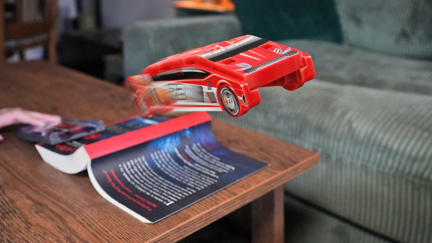 FLAT 2 FAST Stunt Card Racer Pocket Launcher Compact Sky Blue