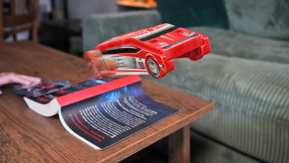 FLAT 2 FAST Stunt Card Racer Pocket Launcher Compact Sky Blue