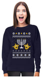 Tstars Ugly Hanukkah Sweatshirt for Women Teen Girls Tacky Chanukah Christmas Jewish Holiday Sweatshirts X-Large Navy